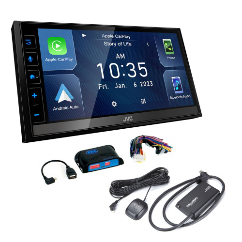 JVC KW-M780BT 6.8" Digital Media Receiver, Capacitive Touch Control Monitor, Apple CarPlay / Android Auto with SWI-CP5 Steering Wheel Control Interface and SXV300v1 Sat Radio Tuner