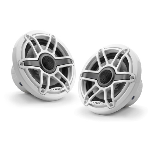 JL Audio 6.5-Inch M6 Marine Coaxial Speaker System, Gloss White, Sport Grille - SKU: M6-650X-S-GwGw - Used Good