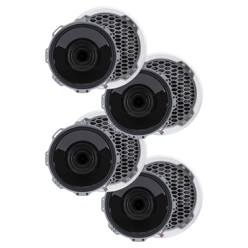 Rockford Fosgate - Four Pairs of PM282H Punch Marine 8" Full Range Speakers w/ Horn Tweeters, 150W RMS / 300W Max, White