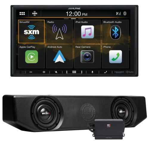 Alpine i407-WRA-JL Multimedia Receiver with MBQJT-SUBA-1 Under Seat Sub System Compatible With Gladiator (JT) 2020+
