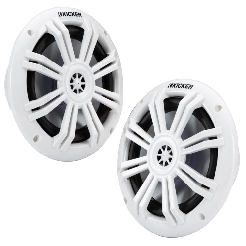 Kicker 49KM604W KM 6.5" 4Ω Marine Coaxial Speakers - Pair