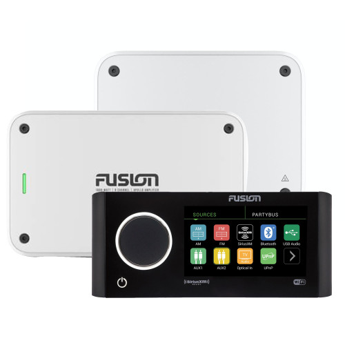 Fusion MS-RA770 Apollo Marine Entertainment System With Fusion MS-AP61800 Apollo 6 Channel and MS-AP41200 4 Channel Amplifiers