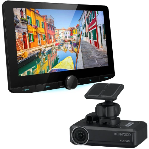 Kenwood DMX1037S 10.1" Floating Panel Digital MultiMedia Receiver (No CD) with a Kenwood DRV-N520 Drive Recorder