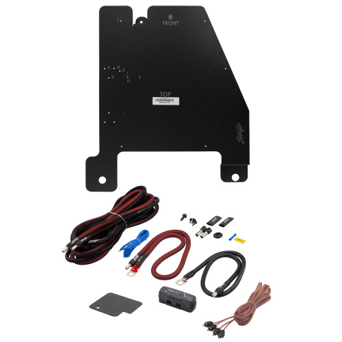 Stinger JKUAMPBRKTD Drivers Side Under Seat Amplifier Bracket with STXKJW4 Underseat Amplifier 4-Gauge Wiring Kit Compatible with Wrangler JKU Unlimited (4-Door) Models 2011-2018