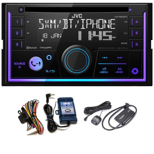 JVC KW-R950BTS 2-DIN CD Receiver BT/USB/Sirius XM/Amazon Alexa/13-Band EQ / Variable-Color Illumination with SXV300v1 Satellite Radio Tuner and Steering Wheel Interface