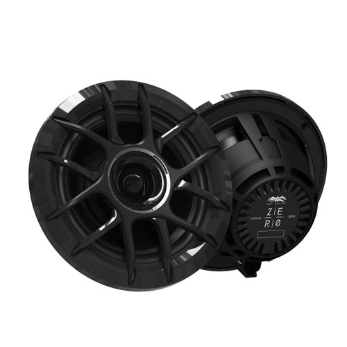 Wet Sounds ZERO Series - ZERO-6-XZ-B Black 6.5" Neodymium Powersport & Marine Speakers w/ Horn-Loaded Titanium Tweeters, Pair, Compatible with 2014+ Harley Touring - Open Box