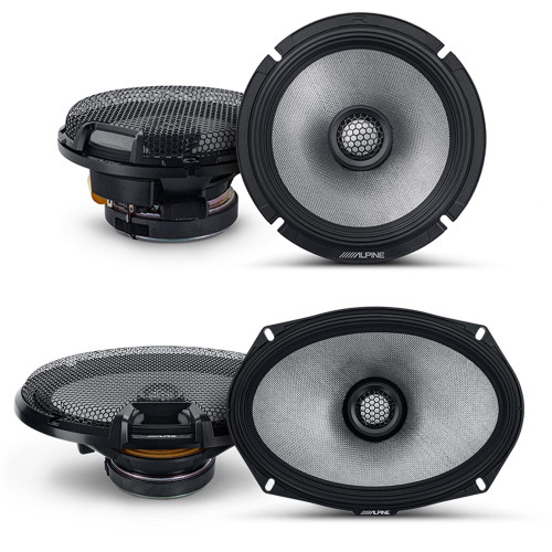 Alpine 6.5" & 6x9" R2 High-Resolution Speaker Bundle - A Pair of R2-S69 2-Way Coaxial Speakers & a Pair of R2-S65 6.5" Coaxial Speakers