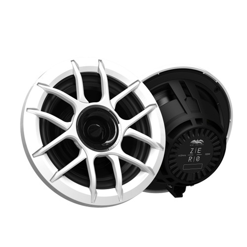 Wet Sounds ZERO Series - ZERO-6-XZ-W White 6.5" Neodymium Powersport & Marine Speakers w/ Horn-Loaded Titanium Tweeters, Pair, Compatible with 2014 + Harley Touring - Open Box