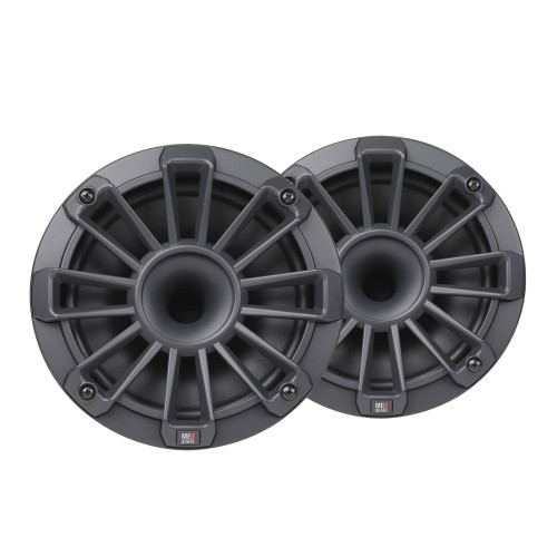MB Quart NH2-116 Nautic 6.5 Inch Marine Compression Horn Speakers. Black, Silver and White Grills Included - Open Box