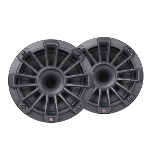 MB Quart NH2-116 Nautic 6.5 Inch Marine Compression Horn Speakers. Black, Silver and White Grills Included - Used, Open Box