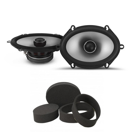 Alpine S2-S68 5x7" Type S Coax Speakers with Stinger RKFR5768 Roadkill Fast Rings 5x7" - 6x8"