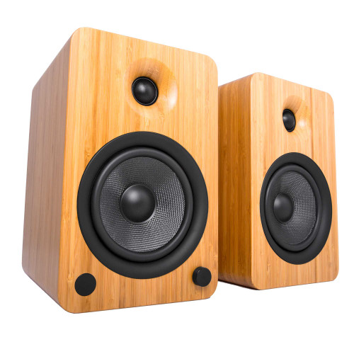 Kanto YU6BAMBOO YU6 Bamboo 200 Watt Peak Powered Speakers with Bluetooth, Built-In Phono Preamp and Kevlar® Drivers, Pair - Used, Open Box