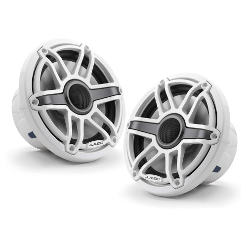 JL Audio 7.7-Inch M6 Marine Coaxial Speaker System, Gloss White, Sport Grille - SKU: M6-770X-S-GwGw - Open Box