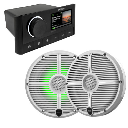 Fusion MS-RA670 Marine Receiver + 1 Pair Wet Sounds RECON8-XWW-RGB Speakers