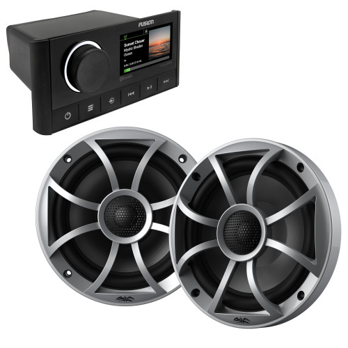 Fusion MS-RA670 Marine Receiver with 1 Pair Wet Sounds Recon6-S 6.5" Marine Speakers