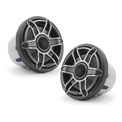 JL Audio M6-880X-S-GmTi - 8.8-Inch M6 Marine Coaxial Speaker System, Gunmetal & Titanium, Sport Grille - SKU - Open Box