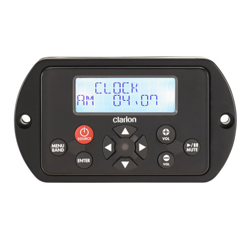 Clarion MW3 - Wired Remote Control with 2-Line LCD Display (Flush Mount) Controls all major source unit functions. Backlighting on Display and Keypad Water Resistant IPX5 front - Open Box