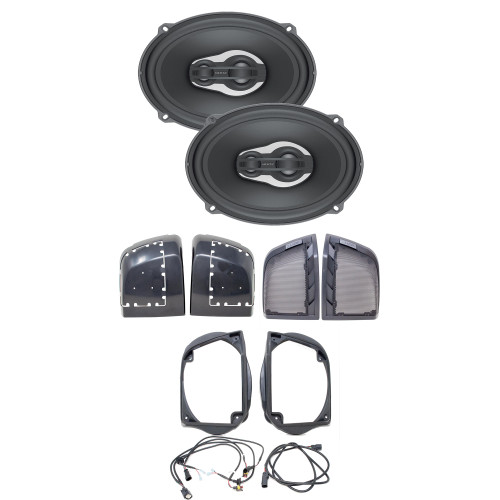 Hertz MPX 690.3 Pro 6X9" Coaxial Speakers with HD14H Motorcycle Lid Kit with wires