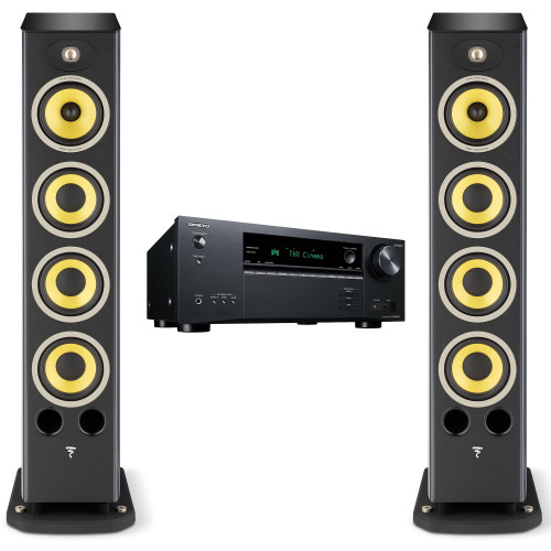 Focal Aria K2 936 Ash Grey (Limited Edition) 3-Way Floorstanding Audiophile Tower Speaker (PAIR) and TX-NR6100 7.2-Channel THX Certified AV Receiver