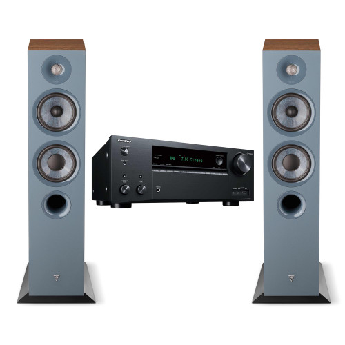 Focal Chora 816 2.5-way bass reflex floorstanding loudspeaker, Dark Wood, (PAIR) and TX-NR7100 9.2-Channel THX Certified AV Receiver