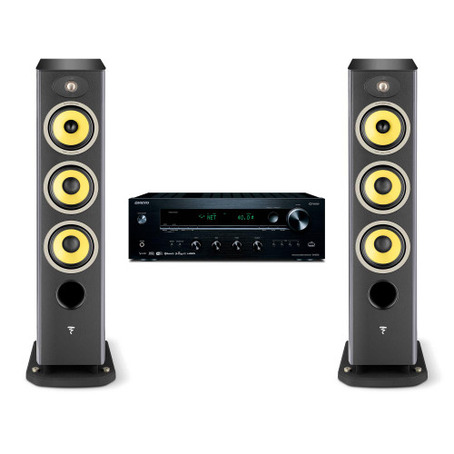 Focal Aria K2 926 Ash Grey (Limited Edition) 3-Way Floorstanding Audiophile Tower Speaker (PAIR) and TX-8270 Network Stereo Receiver with Built-In HDMI, Wi-Fi & Bluetooth