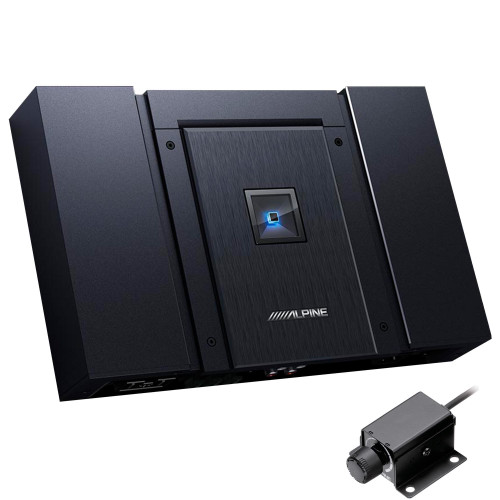 Alpine Status HDA-M80 Hi-Res Mono Subwoofer Amplifier & Alpine RUX-KNOB.2 Remote Bass Knob Bundle