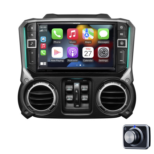 Alpine Electronics i509-WRA-JK 9” Weather-Resistant Multimedia Receiver for The 2011 – 2018 Jeep Wrangler & RUX-H02 Next-Gen Alpine Bass & Volume Knob Bundle