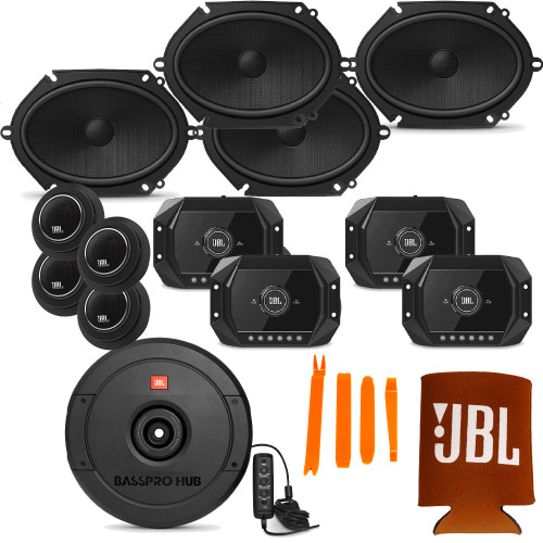 JBL Stadium Compatible with Ford Bundle 2-Pairs STADIUMGTO860CAM 6x8" + BASSPROHUB 12" Powered Subwoofer