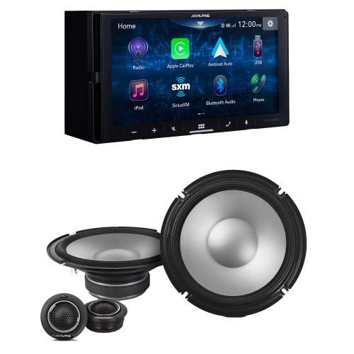 Alpine iLX-W670 Digital Multimedia Receiver & 1 Pair Alpine S2-S80C Type S 8" Component Speakers
