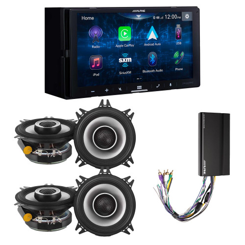 Alpine iLX-W670 Digital Multimedia Receiver & 2 Pairs Alpine S2-S40 Type S 4" Coax Speakers w/ Power Pack