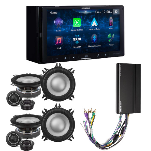 Alpine iLX-W670 Digital Multimedia Receiver & 2 Pairs Alpine S2-S40C Type S 4" Component Speakers w/ Power Pack