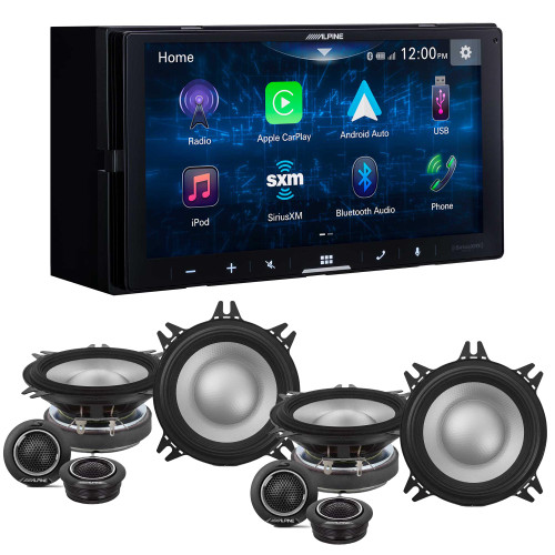 Alpine iLX-W670 Digital Multimedia Receiver & 2 Pairs Alpine S2-S40C Type S 4" Component Speakers