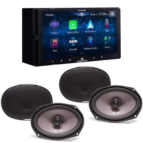 Alpine iLX-W670 Digital Multimedia Receiver & 2 Pairs Alpine SXE-6926S 6x9 Coax Speakers