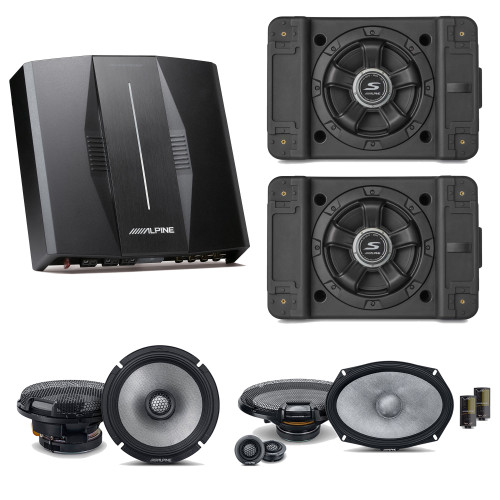 Alpine PXE-C80-88 OPTIM8 8-Channel Hi-Res Digital Sound Processor Amplifier w/ (2) SS-SB10 Subwoofer, R2-S69C & R2-S65 Bundle