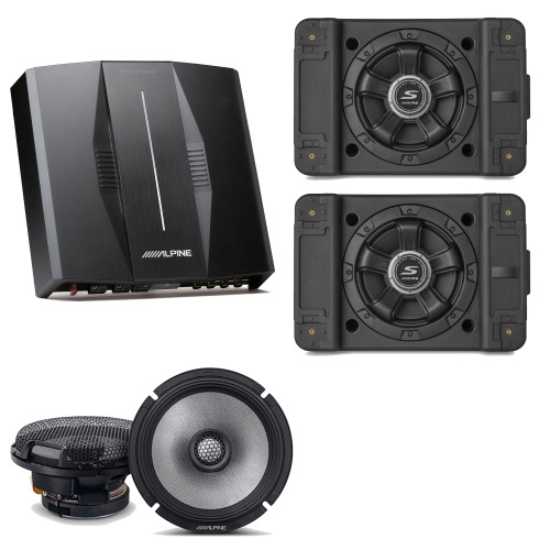 Alpine PXE-C80-88 OPTIM8 8-Channel Hi-Res Digital Sound Processor Amplifier w/ (2) SS-SB10 Subwoofer, R2-S65 Bundle