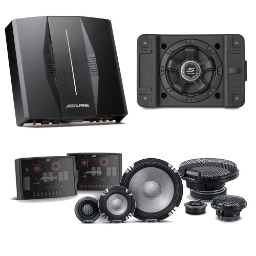 Alpine PXE-C80-88 OPTIM8 8-Channel Hi-Res Digital Sound Processor Amplifier w/ SS-SB12 Subwoofer, R2-S653 Bundle