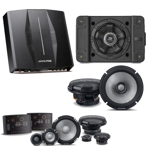 Alpine PXE-C80-88 OPTIM8 8-Channel Hi-Res Digital Sound Processor Amplifier w/ SS-SB10 Subwoofer, R2-S653 & R2-S65 Bundle