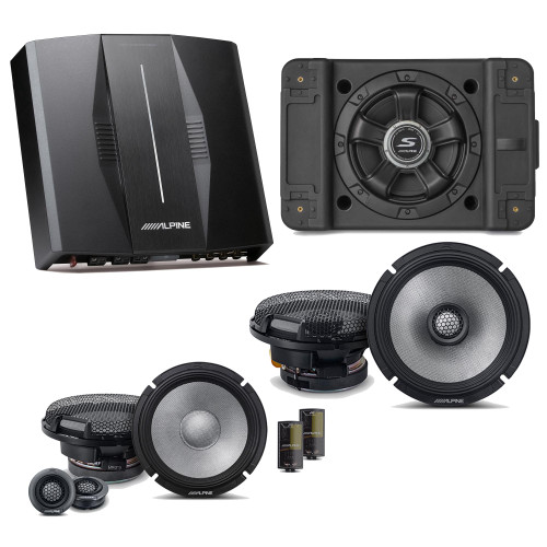 Alpine PXE-C80-88 OPTIM8 8-Channel Hi-Res Digital Sound Processor Amplifier w/ SS-SB10 Subwoofer, R2-S65C & R2-S65 Bundle