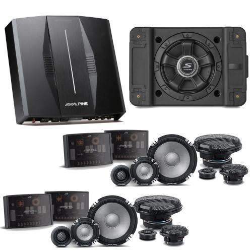 Alpine PXE-C80-88 OPTIM8 8-Channel Hi-Res Digital Sound Processor Amplifier w/ SS-SB10 Subwoofer, (2) R2-S653 Bundle