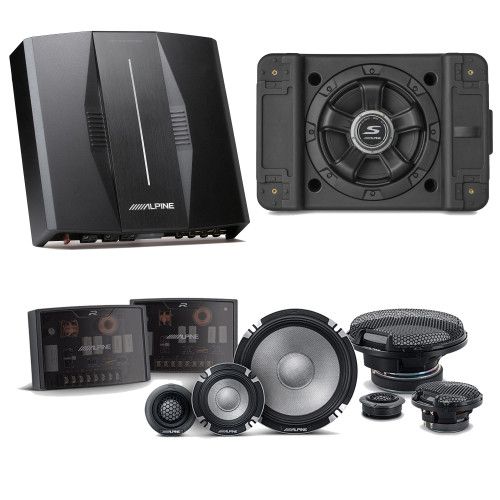 Alpine PXE-C80-88 OPTIM8 8-Channel Hi-Res Digital Sound Processor Amplifier w/ SS-SB10 Subwoofer, R2-S653 Bundle