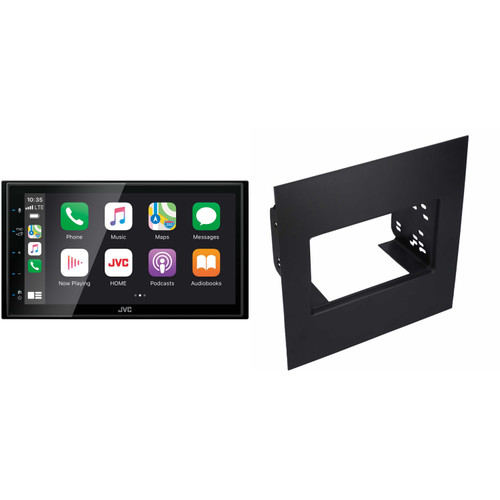 JVC KW-M56BT Digital Media Receiver 6.8" Touch Panel Compatible With Apple CarPlay & Android Auto with Metra 95-9999 Universal Double DIN Kit