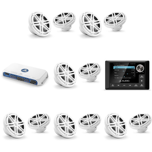 JL Audio MM105 & MV600/6i w/ (6) M3-770X-S-Gw 7.7 Sport Grill White Speakers