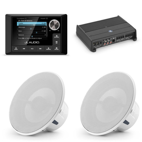 JL Audio MM105 & XDM400/4 w/ M6-770X-L-GwGw M6 Luxe Grille Speakers