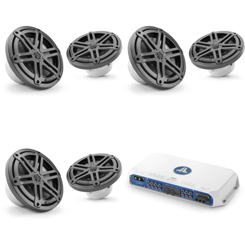 JL Audio MV600/6i w/ (3) M3-770X-S-Gm 7.7 Sport Grill Gunmetal Speakers