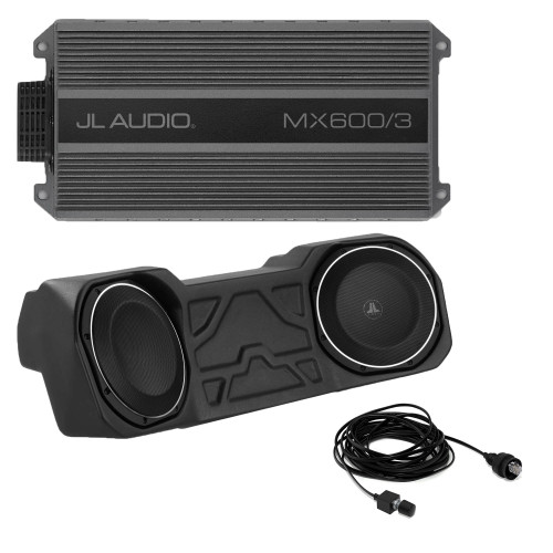 JL Audio SB-POL-ACE/10TW1 Polaris ACE Stealthbox and MX600/3 Amp bundle w/ Bass Knob