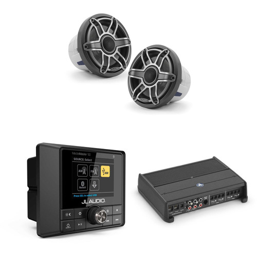 JL Audio MM50 & XDM400/4 w/ M6-880X-S-Gmti, Gunmetal & Titanium Sport Grille Speakers
