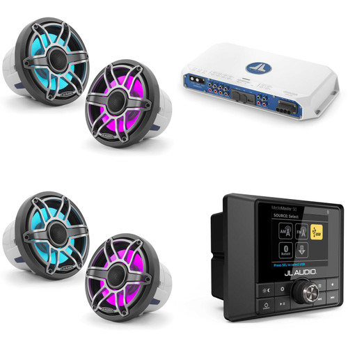 JL Audio MM50 & MV800/8i w/ (2) M6-880X-S-Gmti-i, RGB LED, Gunmetal & Titanium Sport Grille Speakers