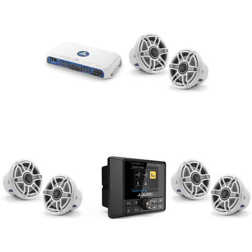 JL Audio MM50 & MV600/6i w/ (3) M6-880X-S-GwGw, Gloss White, Sport Grille Speakers