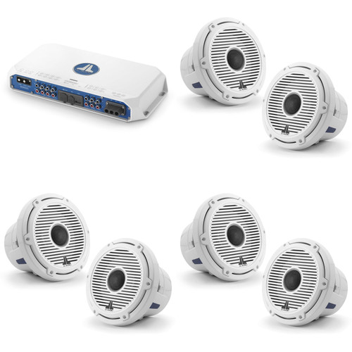 JL Audio MV600/6i w/ (3) M6-880X-C-GwGw 8.8, White Classic Grille Speakers