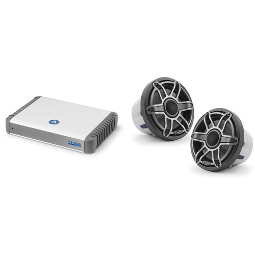 JL Audio MHD600/4 w/ M6-880X-S-Gmti, Gunmetal & Titanium Sport Grille Speakers